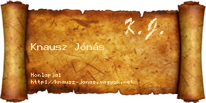 Knausz Jónás névjegykártya